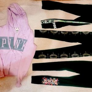 VS Pink Leggings & Hoodie Bundle